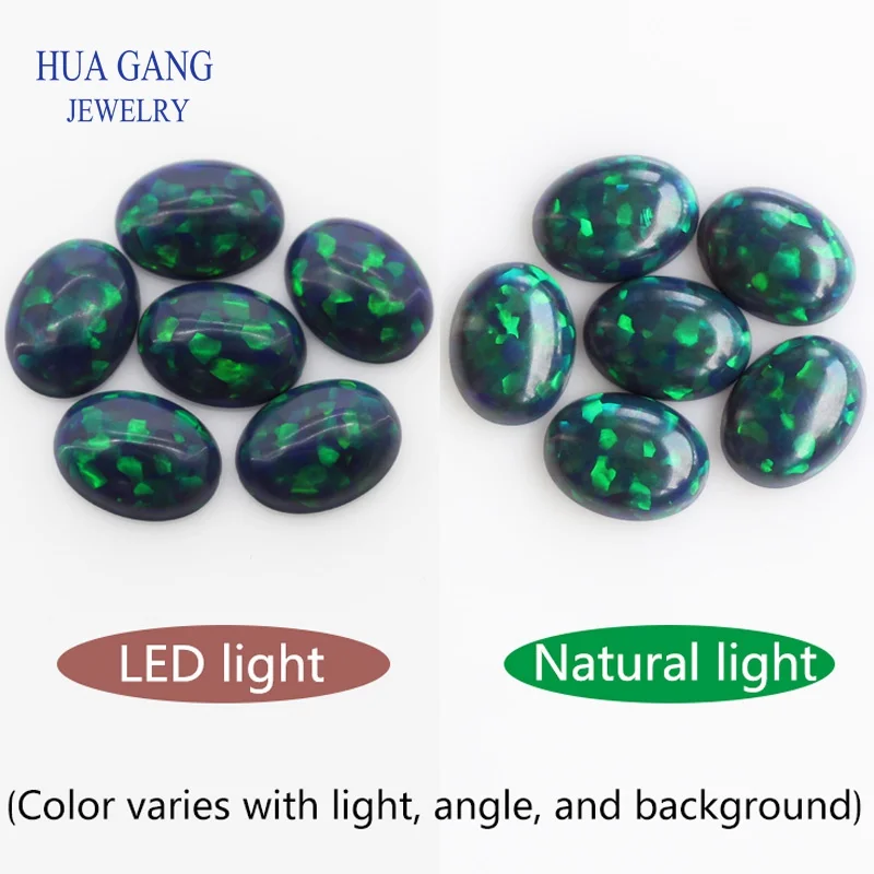 

Synthetic FH10 Opal Loose Stones Oval Shape Base Cabochon Created Opal Beads Semi-Precious Stones For Jewelry 3x5mm-10x14mm