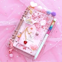 yhsmtg 2021 sharkbang kawaii bling bling cherry blossoms a6 loose leaf diary notebook note book agenda planner 160 sheet