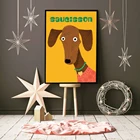 Постер с изображением джемпера и колбасы в винтажном стиле, иллюстрация в середине 60-х годов, Постер с изображением животных сканни-животных-такса, художественный Декор для дома