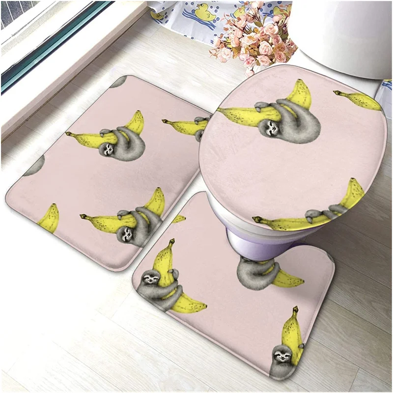 

Carpet mat 3 pieces non-slip bathroom rug coarse pile shower mat washing machine can be washed for living room office home