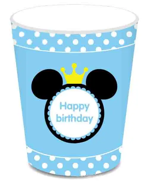 Новинка голубой Микки Маус украшение на 1-й день рождения одноразовая посуда