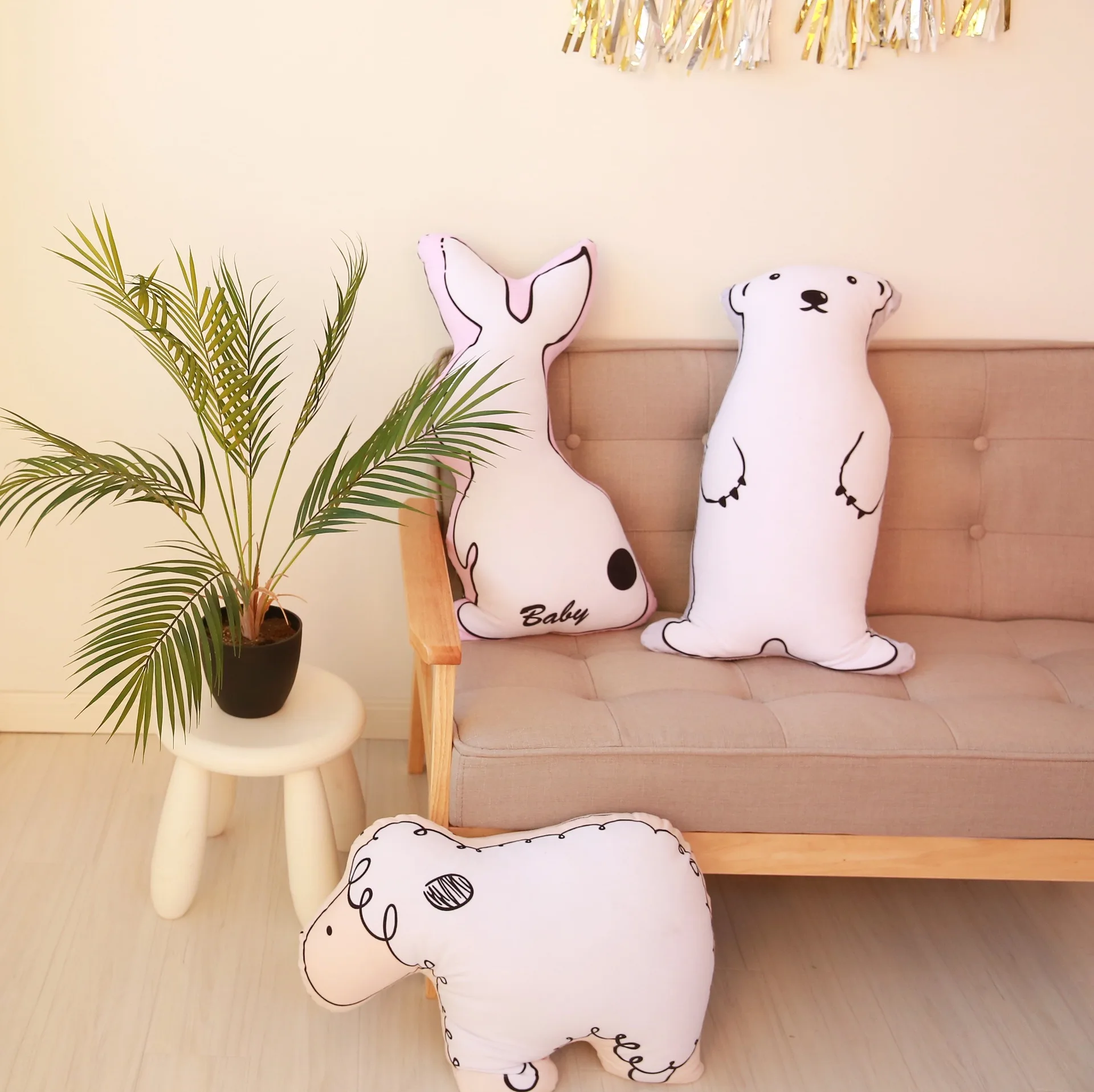 Нордический стиль Kawaii мультфильм животные плюшевые игрушки лиса кролик подушка