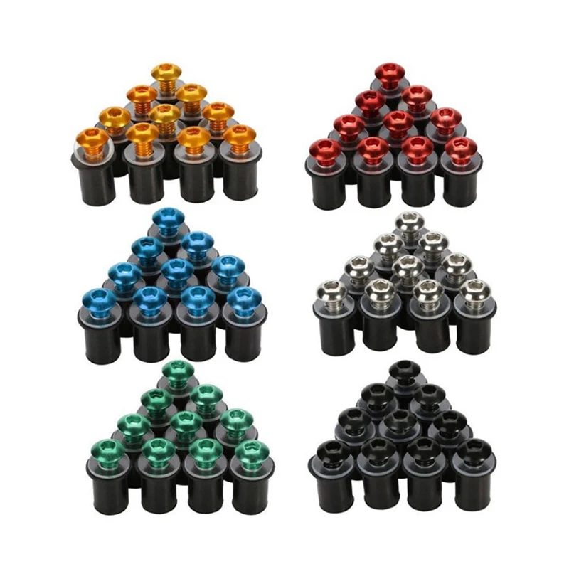 

10pcs 5mm/0.20in Motorcycle Windscreen Windshield Bolt Screw Kit Nut Fastener