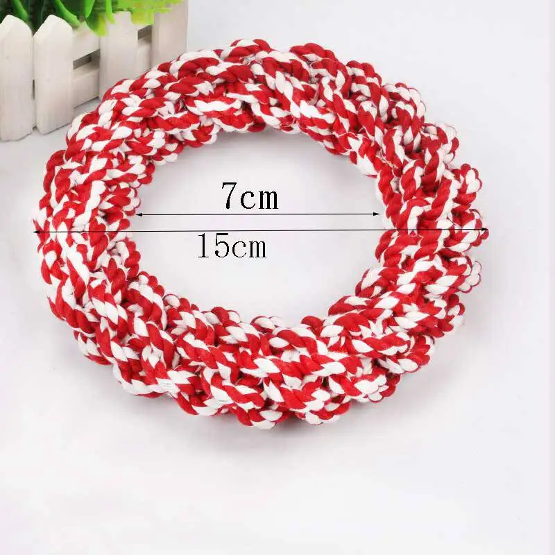 Cotton Round Rope Knot Indestructible Dog Toys For Large Dogs Dental Chew Durable Braided Bone Clean Teeth Funny Tool | Дом и сад