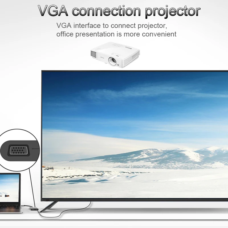 BKSCY USB C концентратор для HDMI VGA адаптер Thunderbolt 3 док станция с Type PD TF ридер слот 5 мм