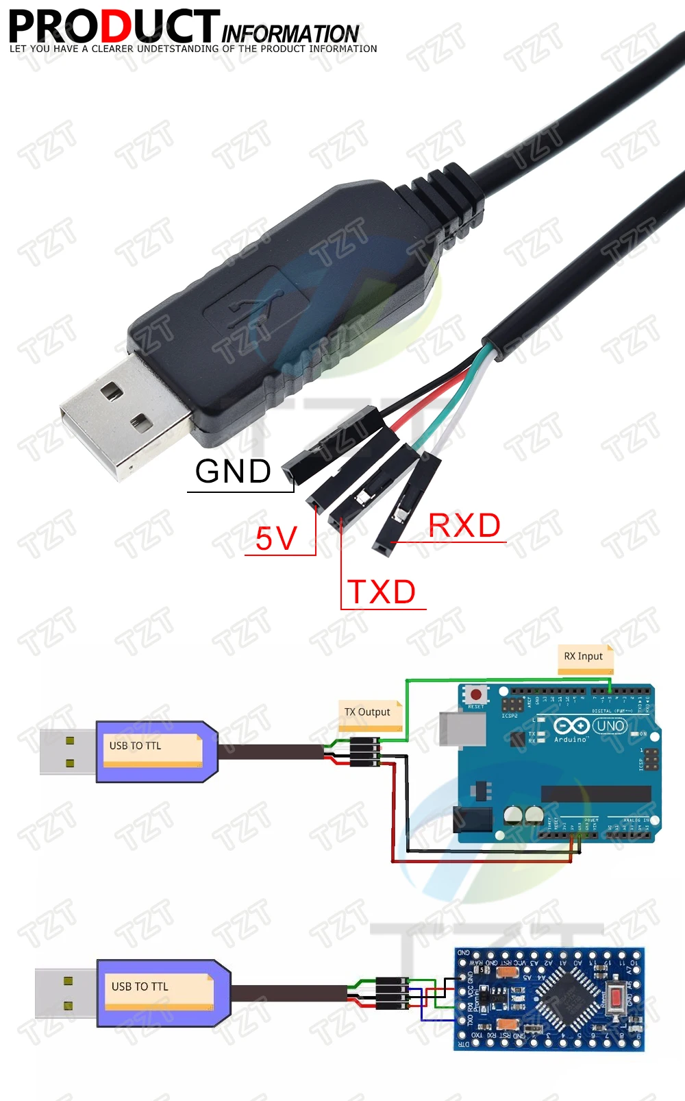 TZT умная электроника PL2303 PL2303HX USB для UART ttl кабельный модуль 4 p 4 pin RS232 конвертер последовательная линия Поддержка Linux Mac Win7