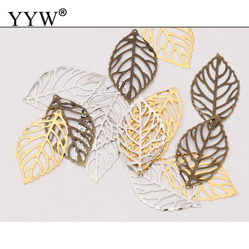 

100pcs/Lot 3 Colors Filigree Leaf Hair Jewelry Findings Components Diy Hand Made Jewelry Accessories For Women