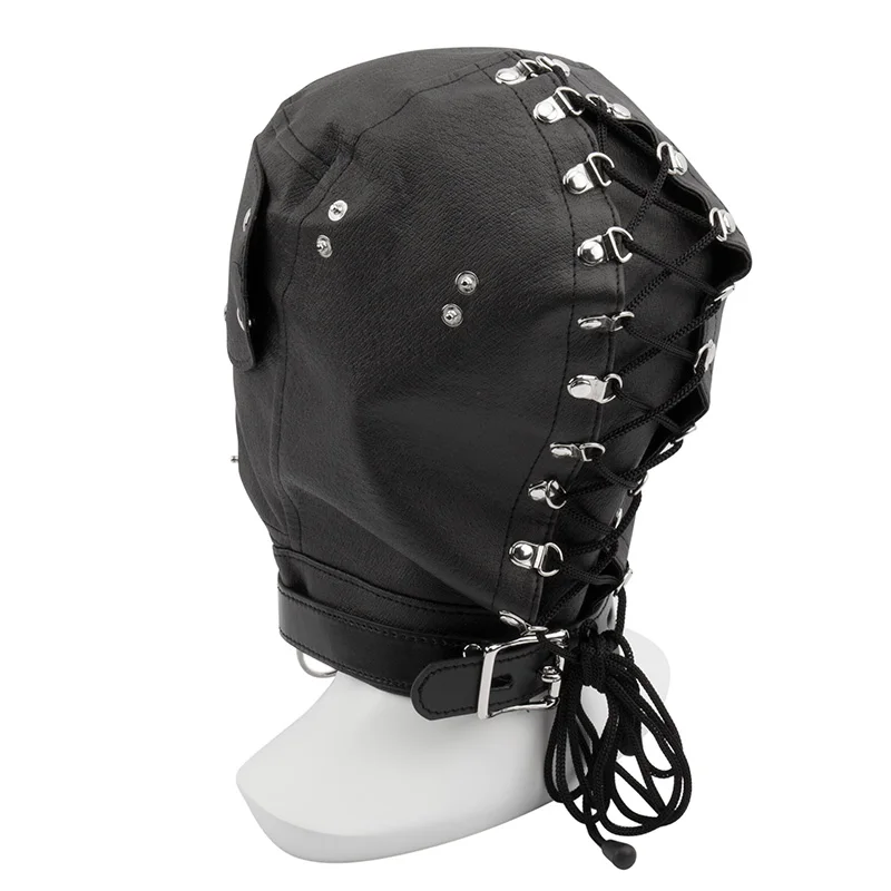 Эротическая Регулируемая Фетиш маска на голову капюшон повязка глаза собака