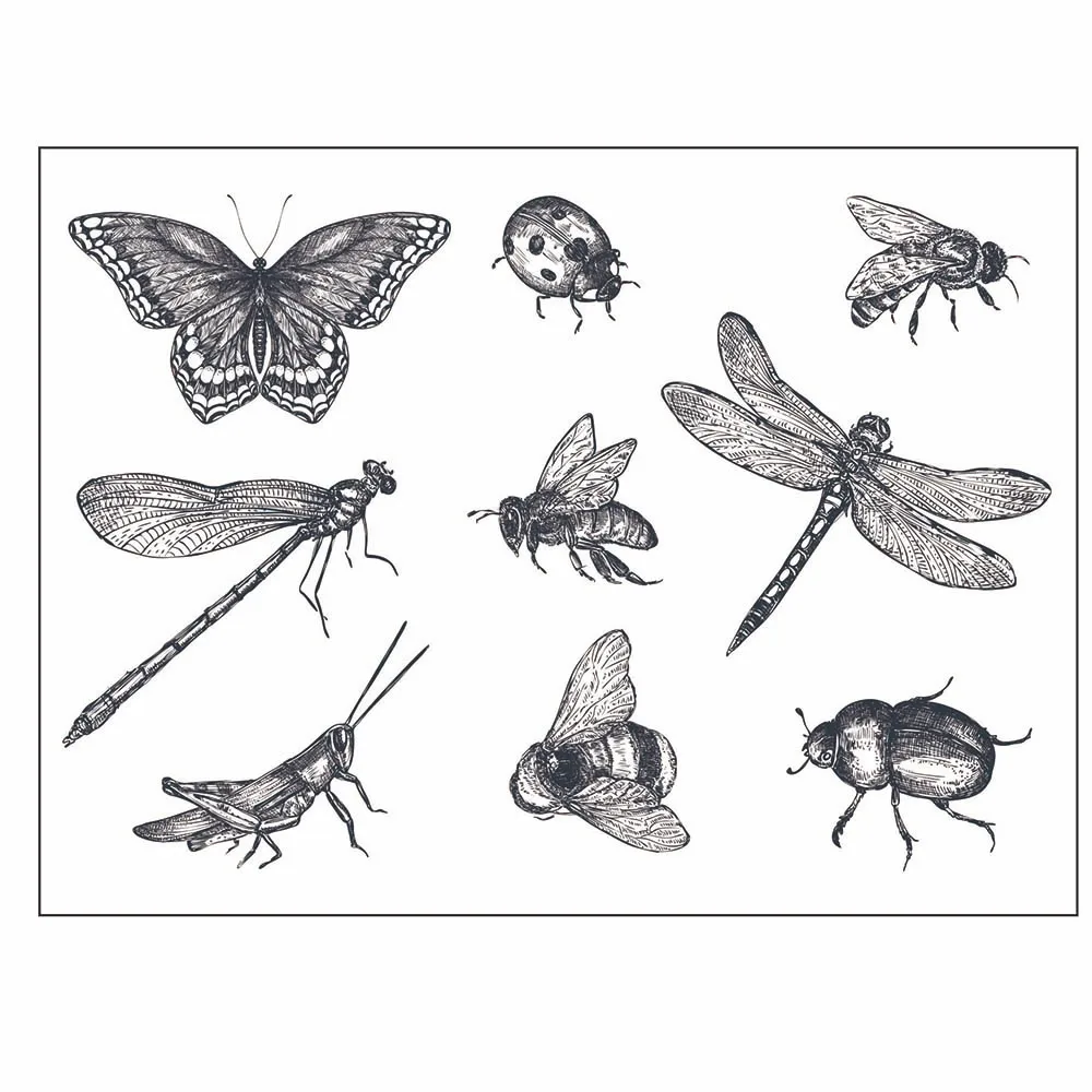 Прозрачный штамп с насекомыми для скрапбукинга изготовления карт украшения