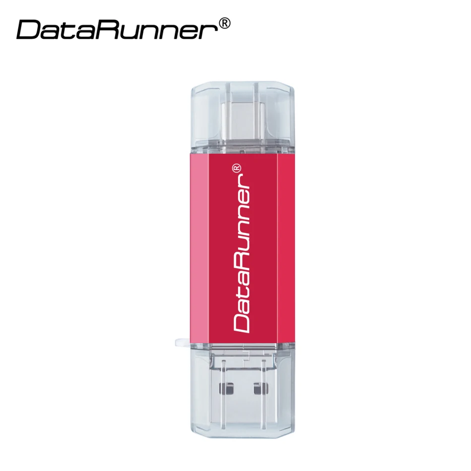 Красный DataRunner USB флэш-накопитель 3 в 1 USB3.0& type-C& Micro USB OTG флеш-накопитель 16 ГБ 32 ГБ 64 Гб 128 ГБ 256 ГБ Флешка USB карта памяти - Цвет: Красный