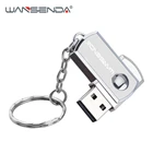 USB флеш-накопитель WANSENDA, металлический флеш-накопитель Вращающаяся ручка, 8 ГБ, 16 ГБ, 32 ГБ, 64 ГБ, 128 ГБ, 128 ГБ, карта памяти USB с кольцом для ключей