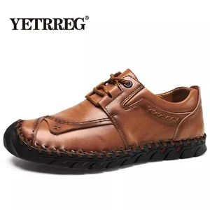 2019 Новая модная повседневная обувь из натуральной кожи, ботинки для вождения Ручная Работа винтажные лоферы на плоской подошве, Мокасины, мужская обувь, большой размер 38-48