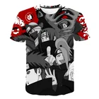 Футболка Nruto с рисунком аниме, одежда для подростков и мальчиков, Какаси орочимару, Саске соке боль, Гаара, с коротким рукавом, 4-14 лет, Детская мода, 3D футболки, Топ