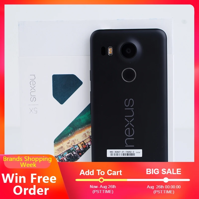 Оригинальный разблокированный мобильный телефон LG Nexus 5X H791 H790 с отпечатком