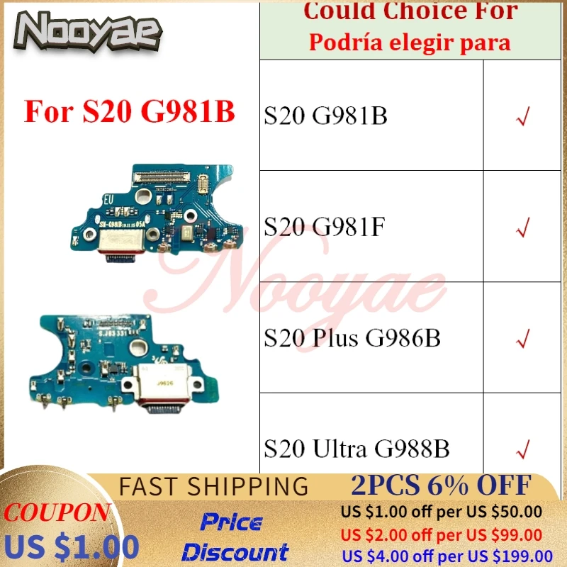 

For Samsung Galaxy S20 Plus Ultra G981B G986B G988B USB Dock Charger Fast Charging Port Plug Flex Cable Board Microphone MIC