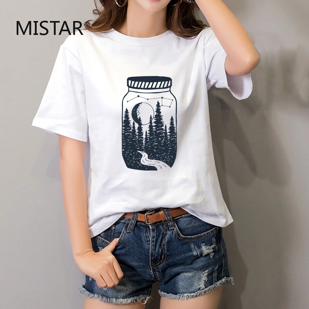 

2020 women's T-shirt earth printed white tops T-shirt short sleeve casual summer graphic tees women clothing harajuku t shirt