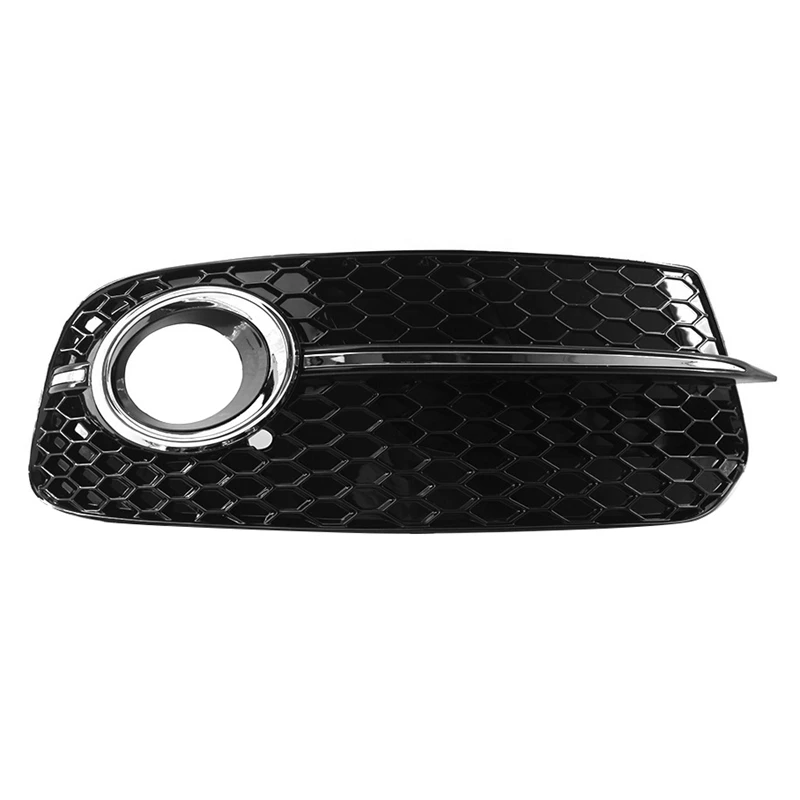 

Black Right Left Front Lower Bumper Fog Light Grille Cover Fit 13-15 Q5