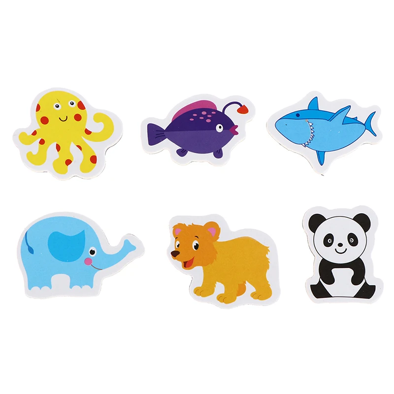 12pcs / lot Mixed Marine Animal Fish and Crab Wooden Fridge Magnet Creative Cartoon 3D Sticker Toy for Children Kids DIY | Дом и сад