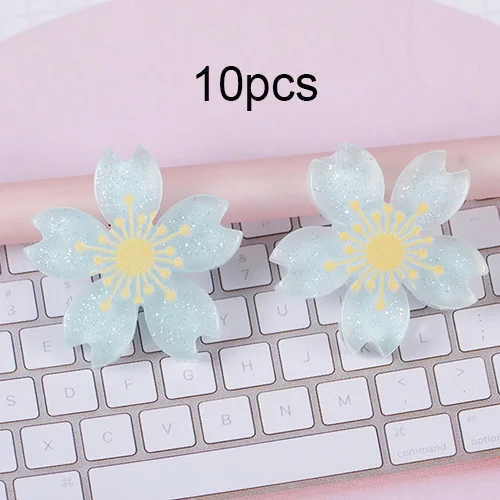 Blue 10pcs Happy monkey 10 шт. вишневые ломтики слизи поставки смолы подвески в форме цветов Набор сложения DIY ремесла наполнитель для пушистой прозрачной слизи глины - Цвет: Blue 10pcs