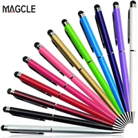 10pcsset universal 2 in 1 metal stylus pens with ballpoint pens touch screen stylo for all capacitive screen for gift dropship