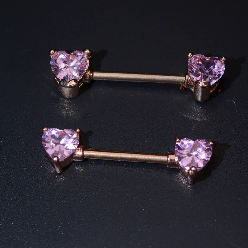 Кольцо для сосков женское розовое с кристаллами 2 шт.|piercing mamilo|body jewelrynipple ring |