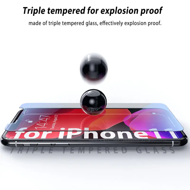 3 шт. Защитная пленка для экрана из закаленного стекла iPhone 11 Pro X XR XS Max 8 7 6 6S Plus 5 5S SE 4