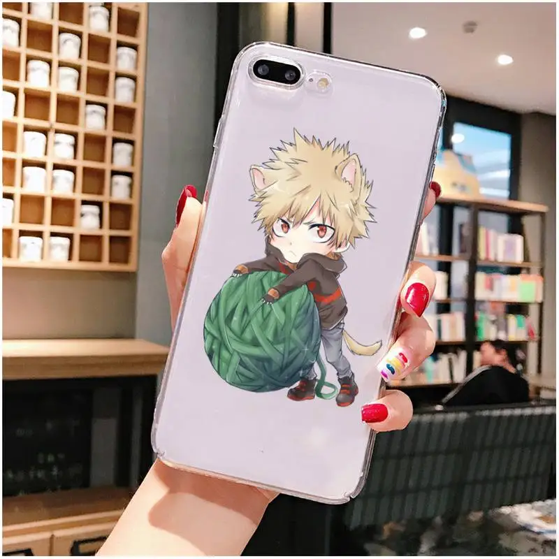 

YNDFCNB Katsuki Bakugou Phone Case For iPhone X XS MAX 6 6s 7 7plus 8 8Plus 5 5S SE 2020 XR 11 11pro max Clear funda Cover