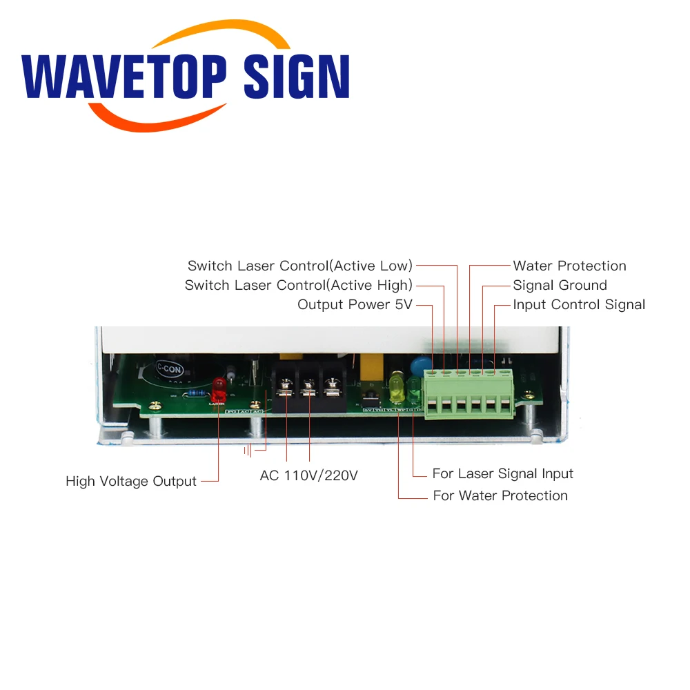 WaveTopSign HY DY13 100W Co2 лазерный источник питания для RECI Z2/W2/S2 CO2 лазерная трубка