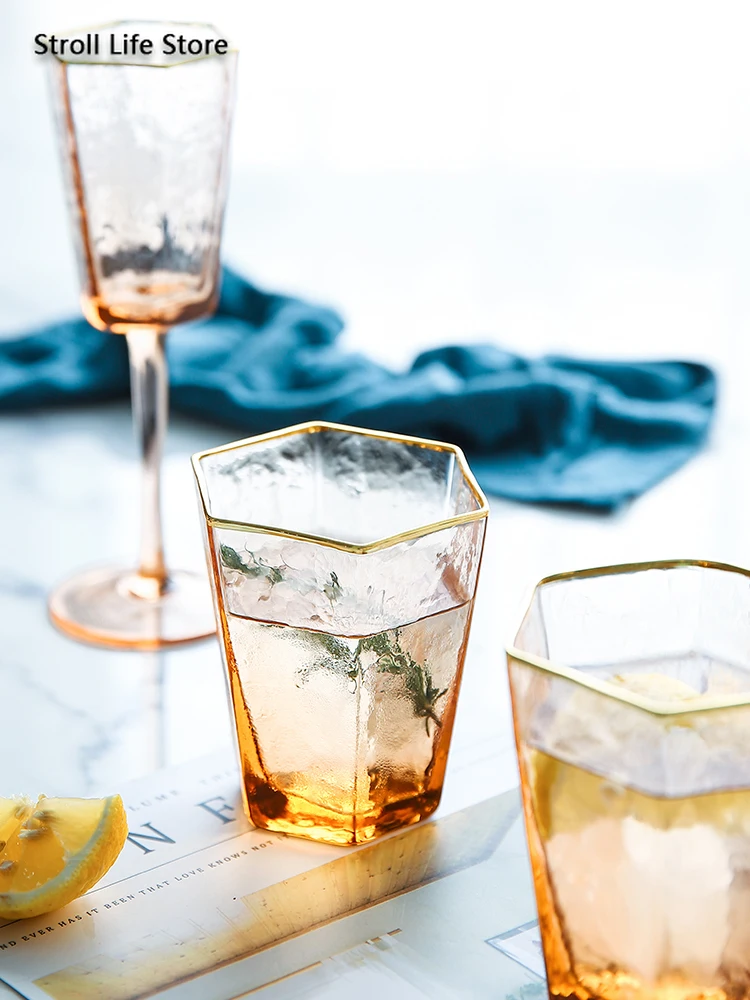 Скандинавские золотые бокалы для шампанского красного вина Коктейльные виски