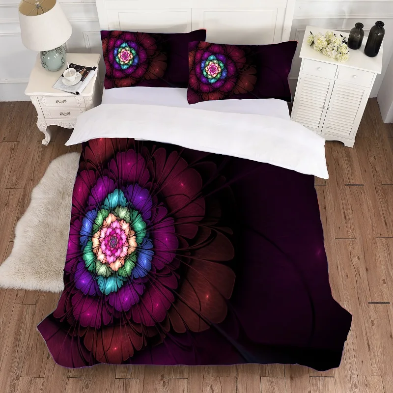 

New Fashion HD Digital Bohemia animal flower Print Bedding Sets Duvet Cover+Pillowcase 2/3pcs Customized bed set EU/AU/US size