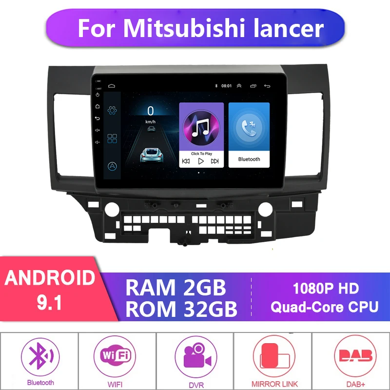 Автомагнитола 2 Din Гб + 32 ГБ Android 9 1 для Mitsubishi Lancer 2007 2018 мультимедийный видеоплеер