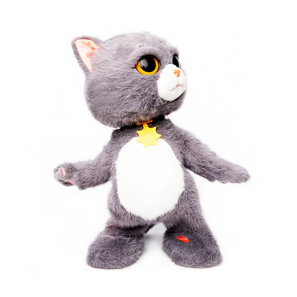 

Cartoon Kids Interactive Toys Early Education Soft Animal Plush Cat for Babies Give Children Best Enlightenment Toy Gift