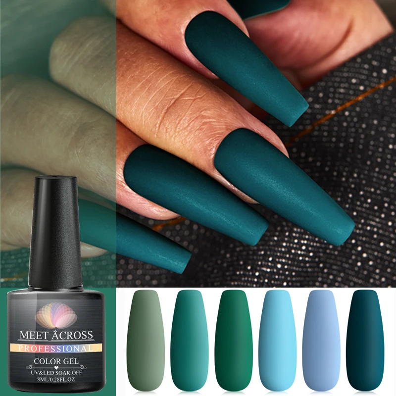 Матовый верхний слой 8 мл Цветной Гель-лак для ногтей зеленая серия
