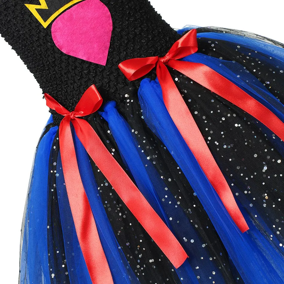 Girls Descendants 3 Mal Evie Knitted Tutu Dress Up Clothes Uma Audrey Princess Costume Birthday Pageant Party Fantasy Dresses | Детская