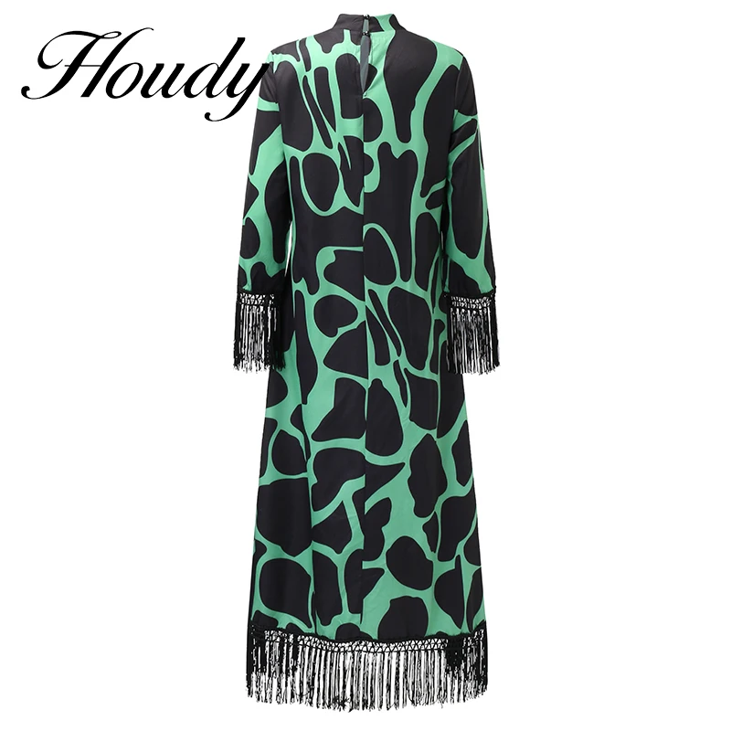 Женское платье с принтом в мусульманском стиле декорированная контрастностью