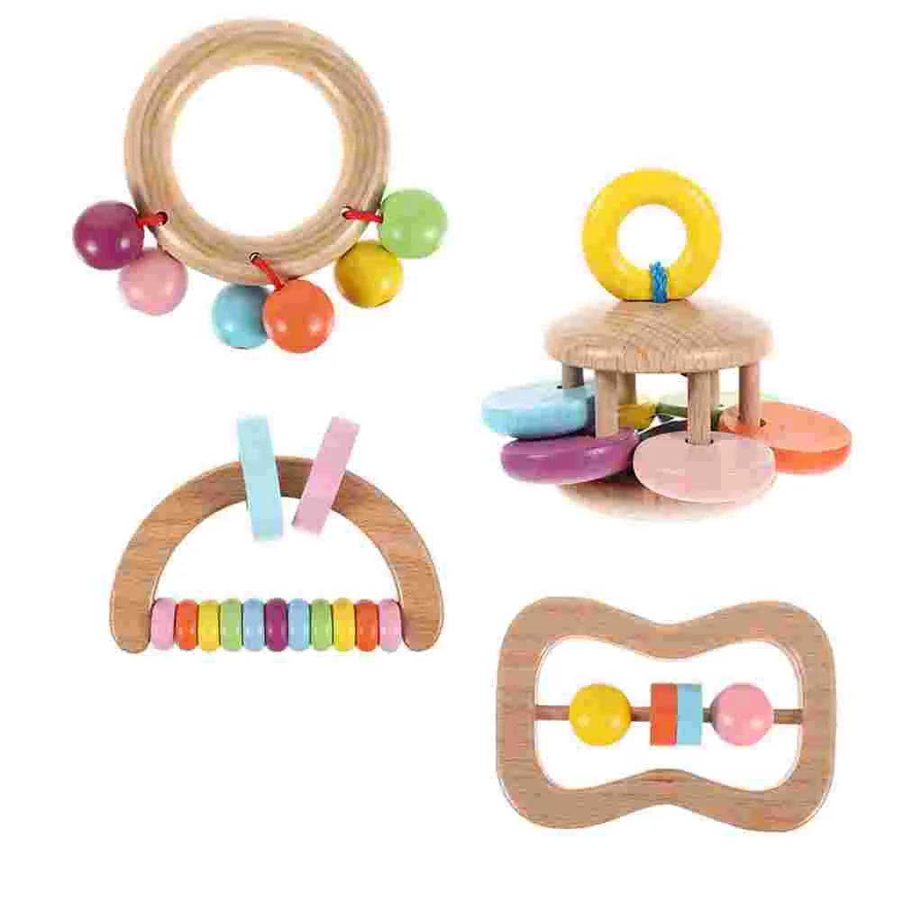 

4PCS Infant Rattle Bell Toys Colorful Baby Early Educational Playthings