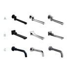 Смеситель для раковины, аксессуары для настенного монтажа, выпускное отверстие для воды, квадратный хромированный черный серый латунный Смеситель для ванны, носик