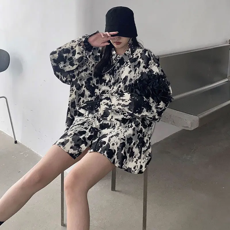 

XITAO Print Pattern Blouse Fashion New Women Single Breasted Full Sleeve Goddess Fan 2020 Autumn Minority Loose Shirt ZP2453