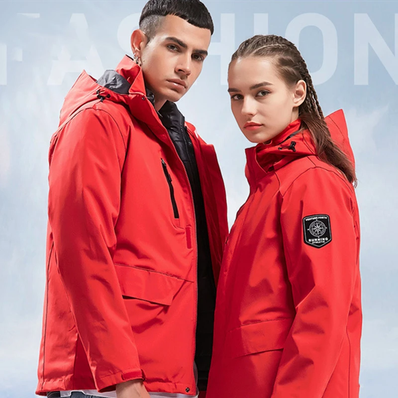 

Зимняя пуховая одежда для женщин, сезон увеличивающий рост, утолщенное водонепроницаемое Свободное пальто «Три в одном», уличное пальто дл...