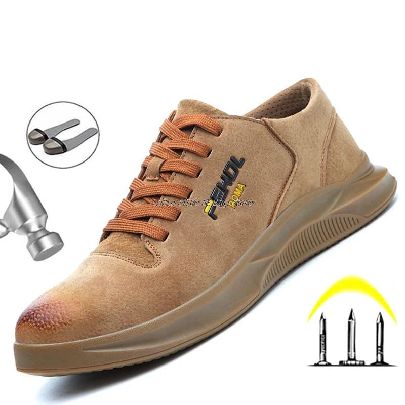 

Защитная обувь для мужчин, защитные ботинки, рабочая обувь, неразрушаемые мужские рабочие ботинки, дышащие кроссовки для мужчин, рабочая фа...