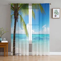beach window treatment tulle modern sheer curtains for kitchen living room the bedroom curtains decoration