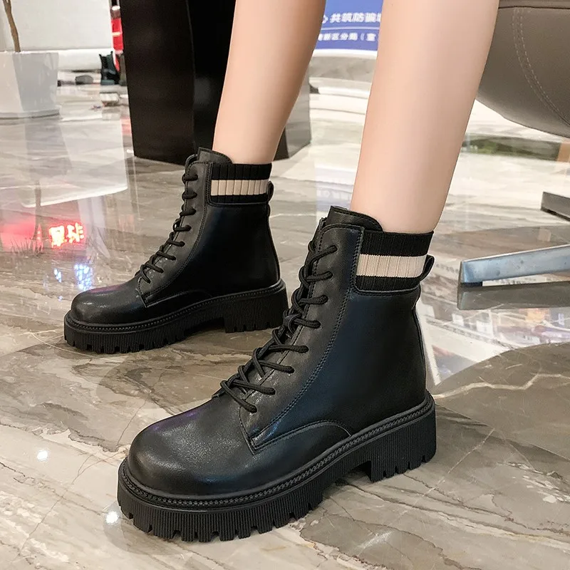 Martin Boots Women's Shoes British Style 2021 New Versatile Thick Bottom Thin Autumn And Winter Velvet Short Boots Fashionable