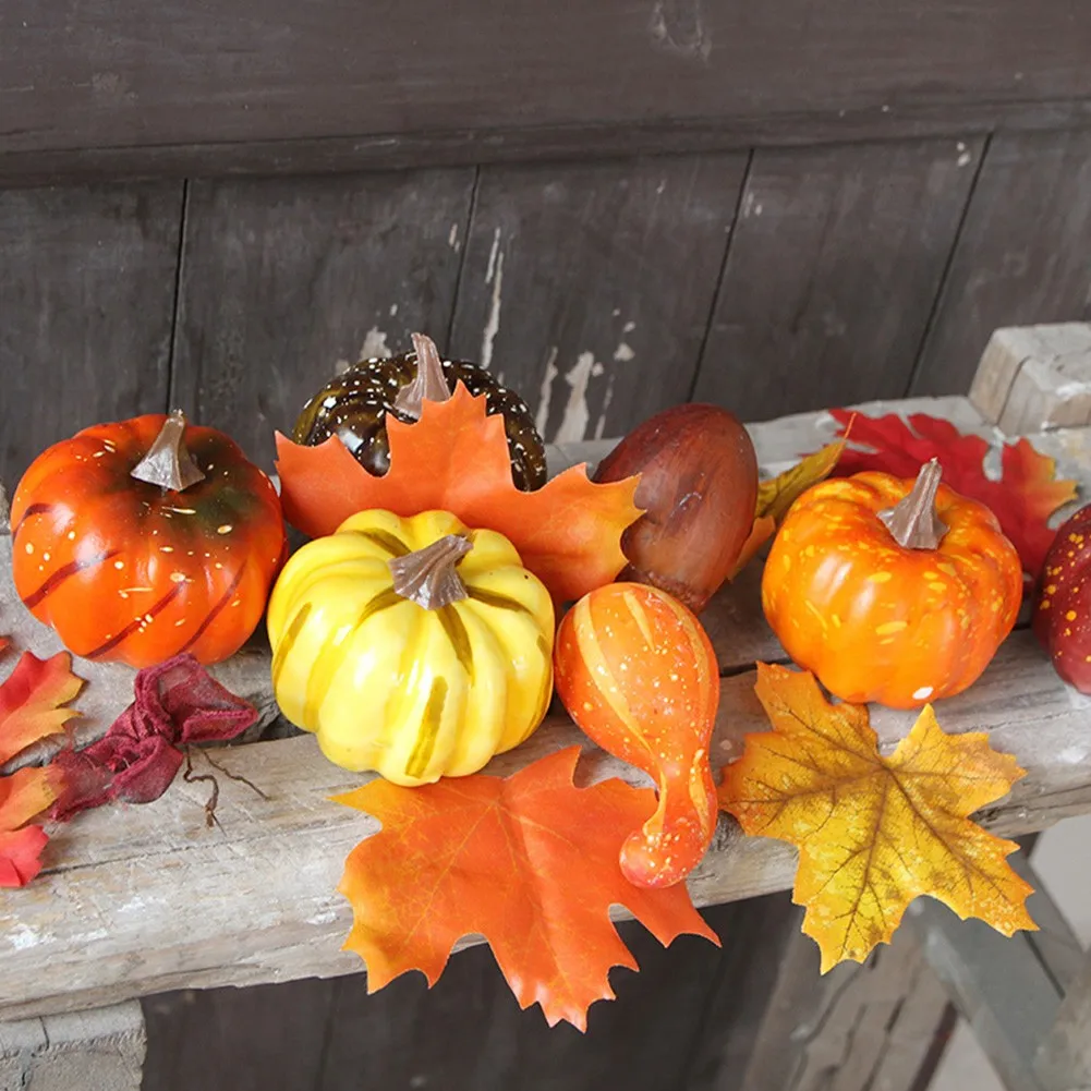 

1 Set Halloween Artificial Pumpkin Harvest Autumn Fall Thanksgiving Wreath Banquet Party Decor Pumpkins Party DIY Fruit Ornament