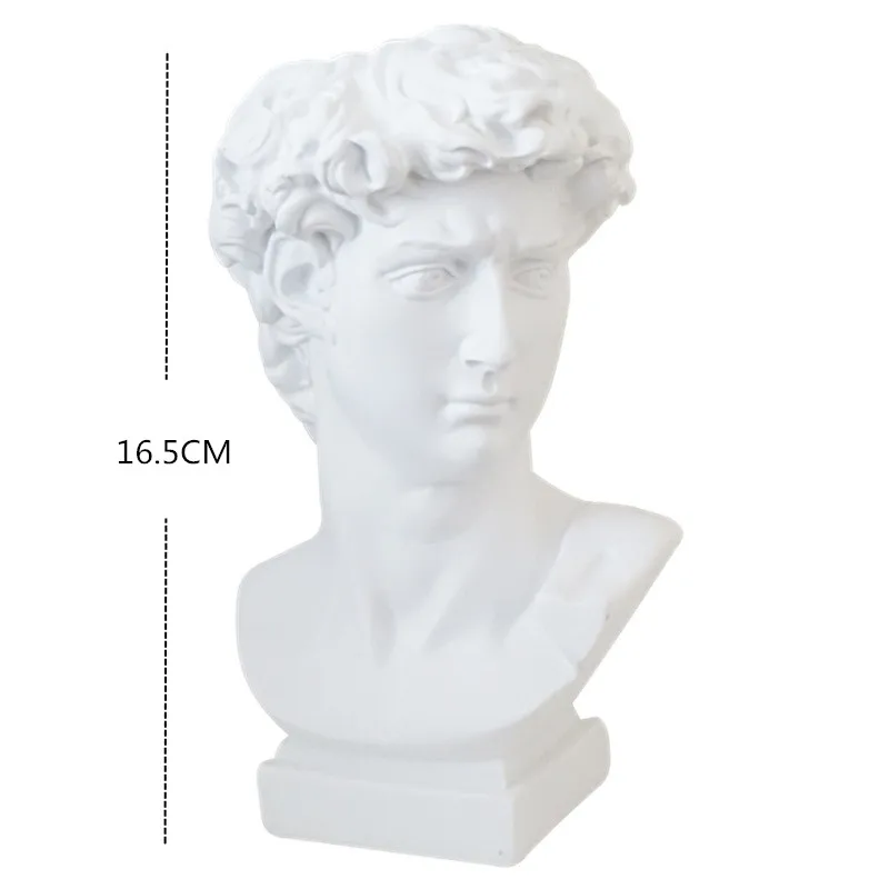 

David Vase Head Portraits Home Decor Resin Michelangelo Buonarroti Imitation Gypsum Living Room Plants Flower Pot Ornament R5215