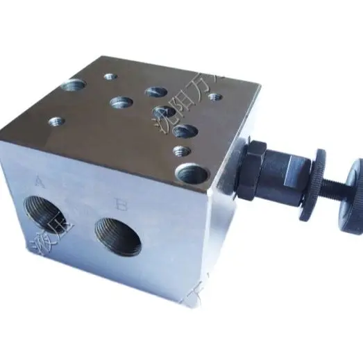 10 diameter Electromagnetic reversing valve baseplate With cartridge overflow valve R03-ISE Oil circuit block integrated block