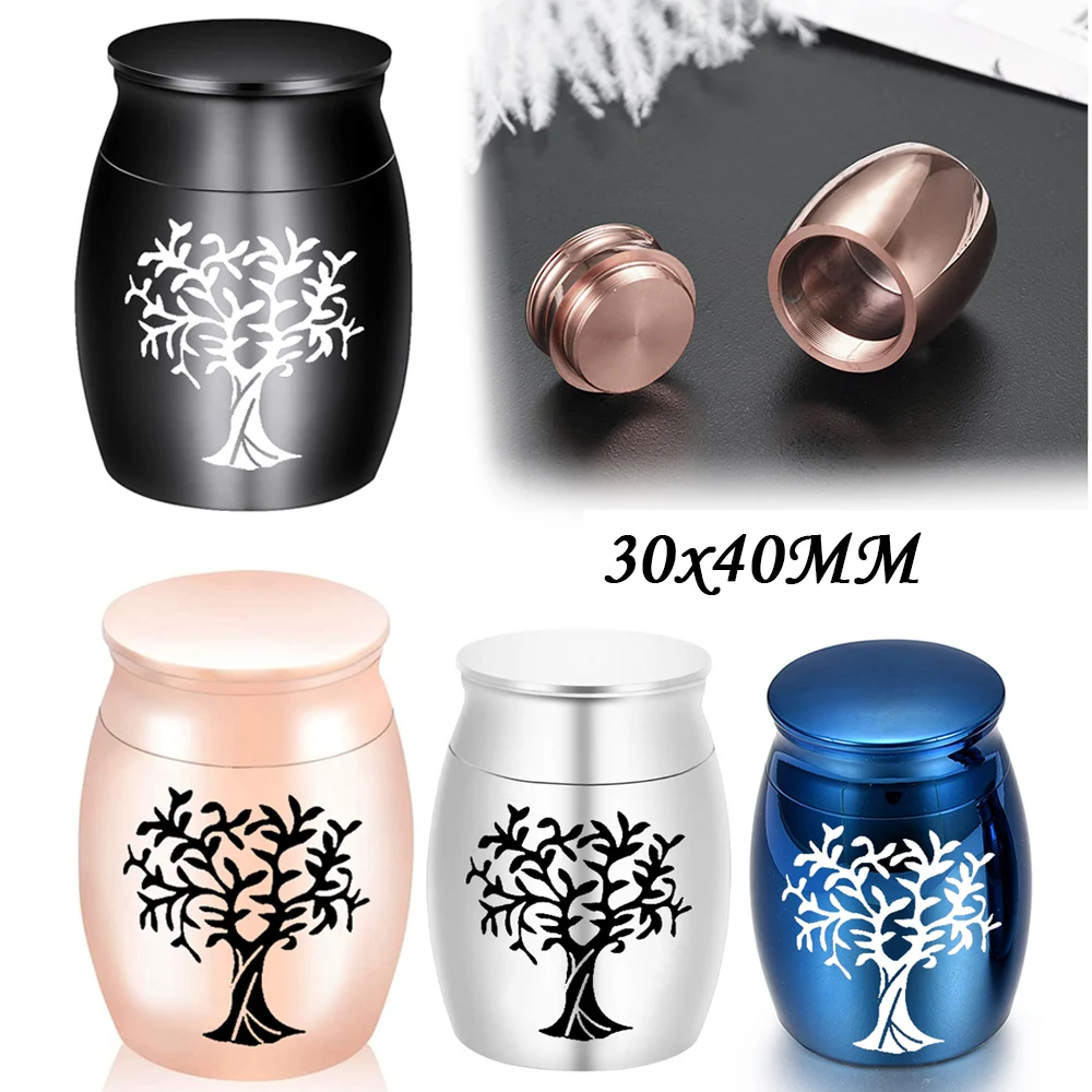 

Mini cremation urn memorial jewelry aluminum alloy urn jar funeral memorial urn urn keepsake leak-proof small urn