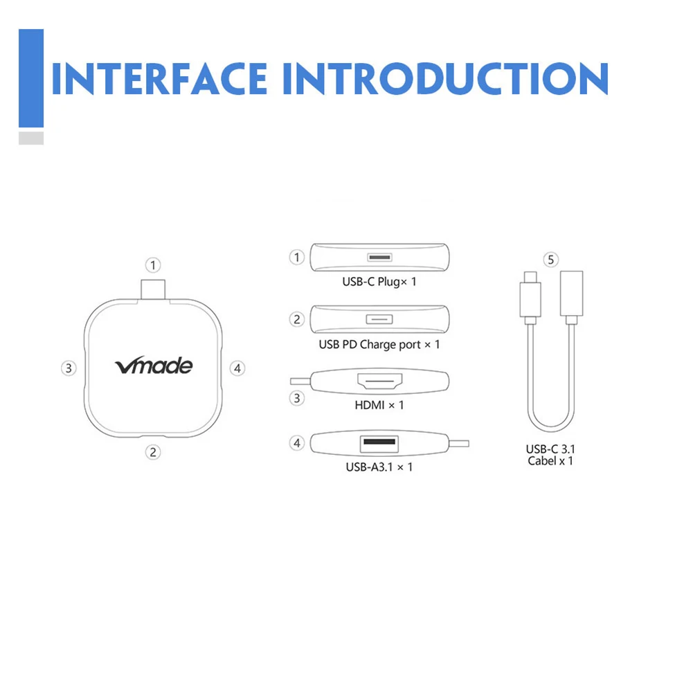 vmade cb199 тип c док станция usb c концентр