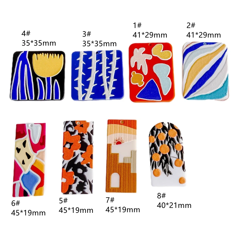 Акриловые пластиковые узоры кулон серьги аксессуары ожерелье Подвески