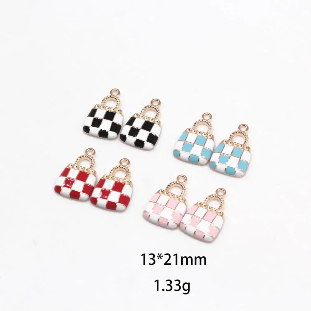 10pcs New drop oil black blue pink handbag alloy pendant jewelry accessories earrings headdress | Украшения и аксессуары