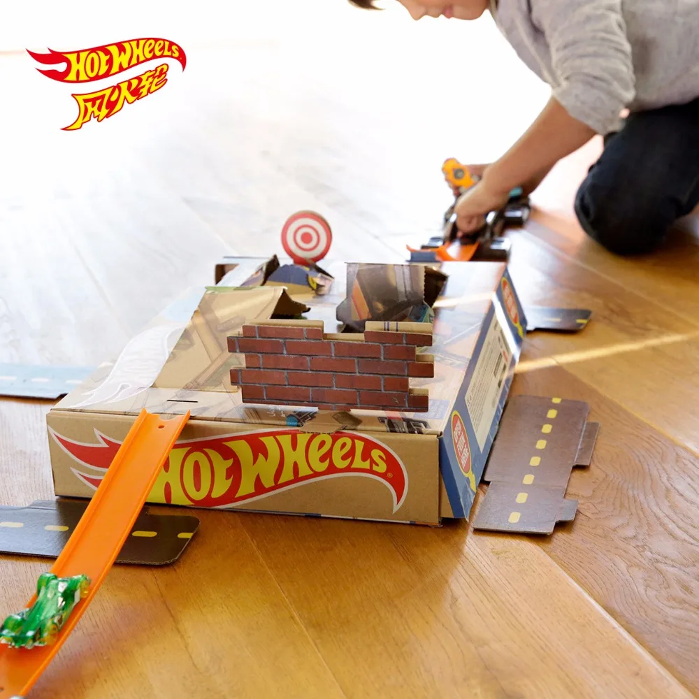 Оригинальный конструктор Hot Wheels 4 в 1 супер-трек модель автомобиля детские